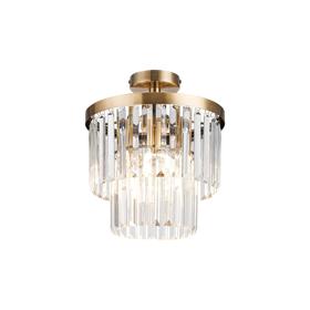 D0979AB  Cosette Semi Flush Ceiling, 3 Light E14, Antique Brass/Clear Crystal